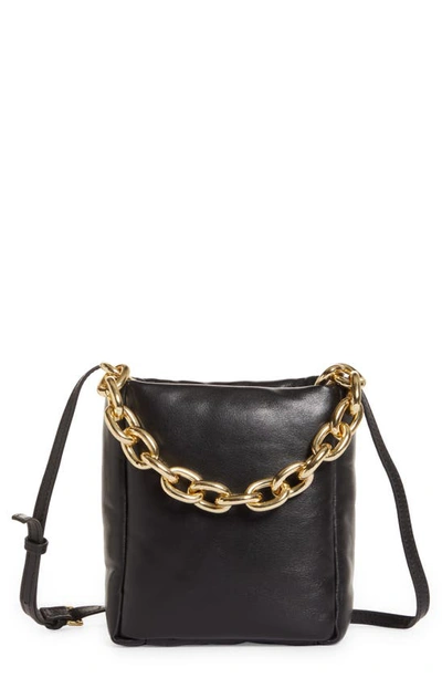 Shop Stand Studio Diya Leather Top Handle Bag In Black/ Gold Chain