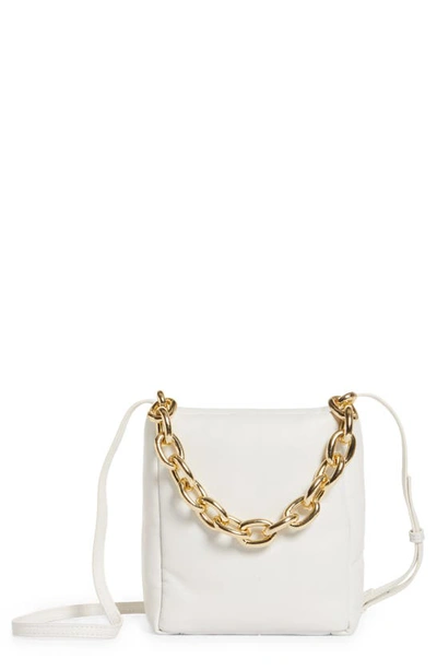 Shop Stand Studio Diya Leather Top Handle Bag In White/ Gold Chain