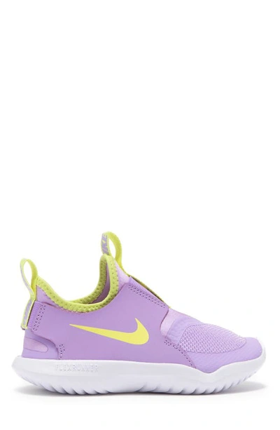 Nike Flex Runner Slip-on Running Shoe In Lilac/ Lemon Twist