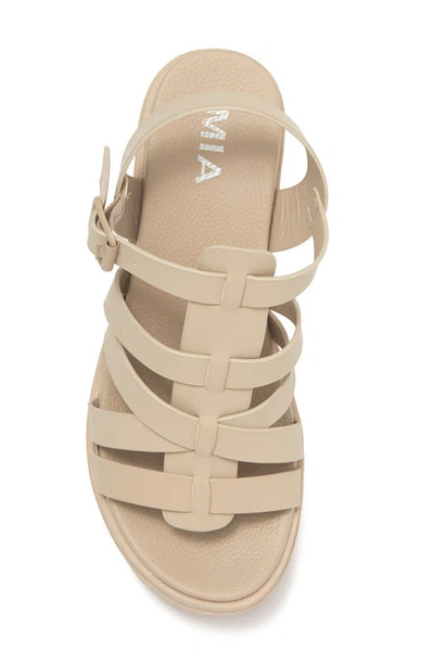 Shop Mia Tira Lug Sole Block Heel Sandal In Mh1841-bei-vache