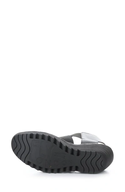 Shop Fly London Yuba Platform Wedge Sandal In Black Mousse