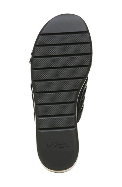 Shop Lifestride Panama Cross Strap Slide Sandal In Black