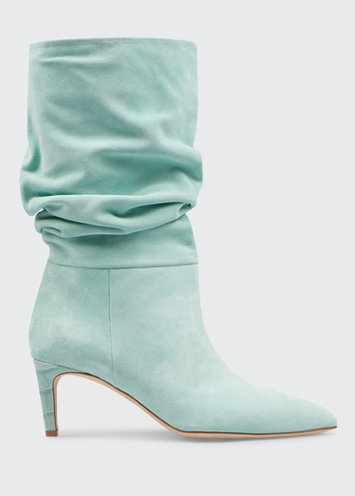 Shop Paris Texas 60mm Slouchy Suede Boots In Absynth