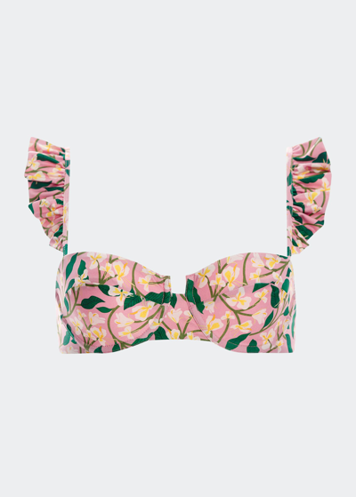 Shop Agua By Agua Bendita Kiwi Underwire Floral Bikini Top In Pink