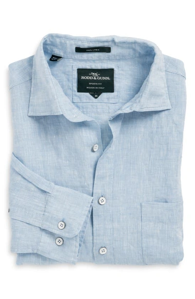 Shop Rodd And Gunn Seaford Linen Button-up Shirt In Powder Blue