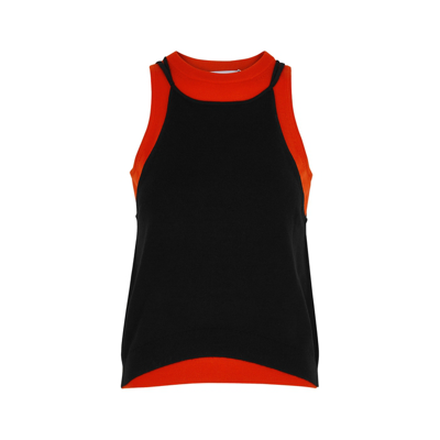 Shop Jw Anderson Red And Black Layered Wool Tank