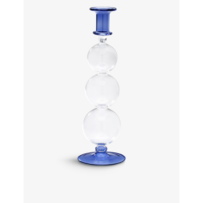 Shop Anna + Nina Blue Bubble Glass Candle Holder 30cm