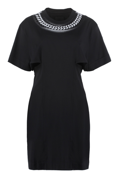 Givenchy Dress With 3d Chain Print In Black