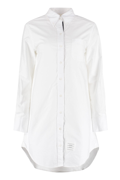 Shop Thom Browne Cotton Shirtdress In White