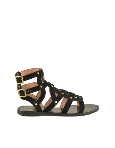 Shop Alberta Ferretti Womens Black Sandals