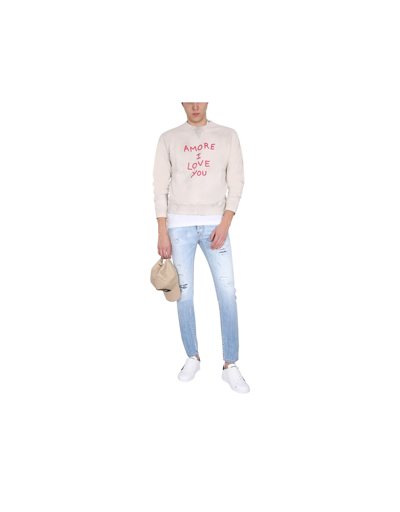 Dsquared2 Printed Sweatshirt In Gray