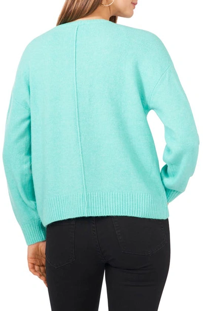 Shop Vince Camuto Cozy Seam Sweater In Brilliant Aqua