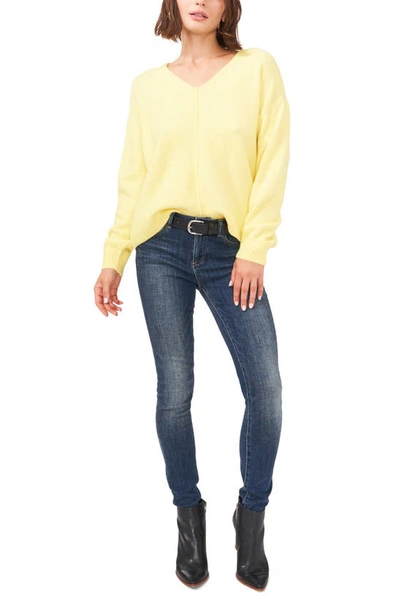 Shop Vince Camuto Cozy Seam Sweater In Yellow Pear