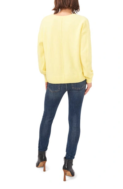 Shop Vince Camuto Cozy Seam Sweater In Yellow Pear