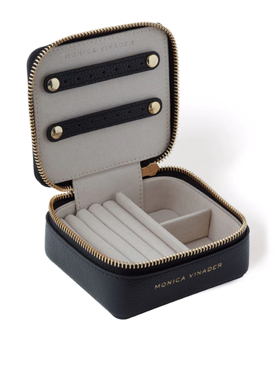 Shop Monica Vinader Leather Travel Jewellery Box In Black