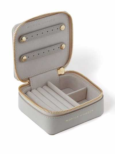 Monica Vinader Leather Jewellery Box In Grey