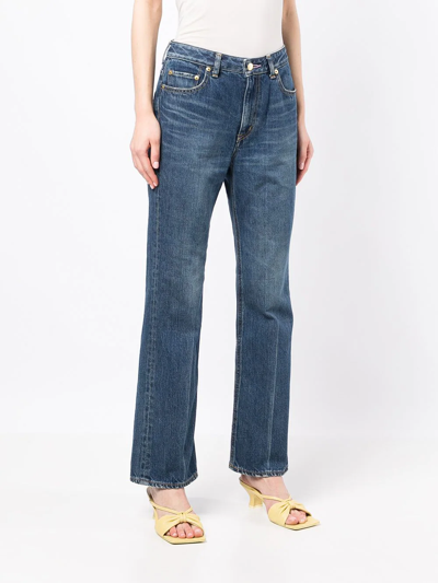 Tu Es Mon Tresor + Net Sustain The Moonstone Cropped High-rise Bootcut Jeans In Blue
