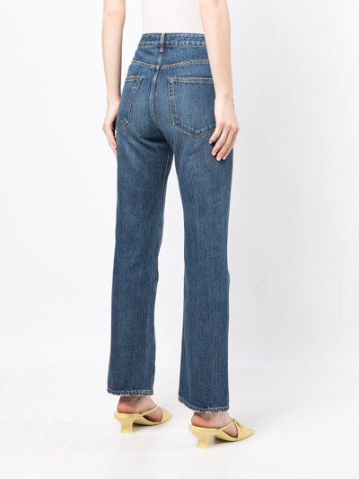 Tu Es Mon Tresor + Net Sustain The Moonstone Cropped High-rise Bootcut Jeans In Blue