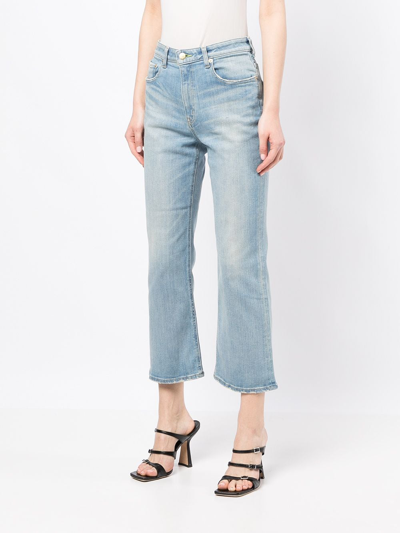 Shop Tu Es Mon Tresor The Peridot 7year Cropped Jeans In Blue