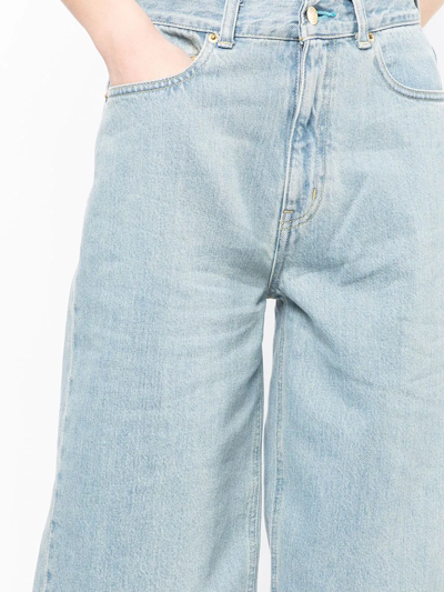 Tu Es Mon Tresor The Turquoise High-rise Denim Bermuda Shorts In Blue