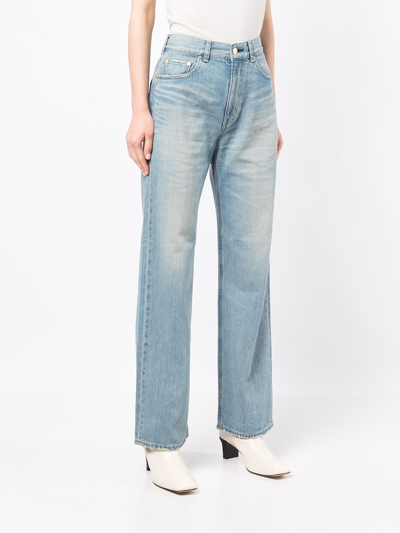 Shop Tu Es Mon Tresor The Lapis Lazuli Straight-leg Jeans In Blue