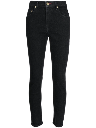 Shop Tu Es Mon Tresor The Ruby Mid-rise Skinny Fit Jeans In Black