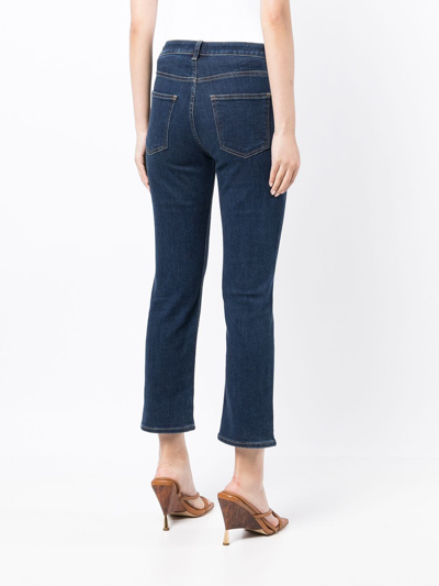 Shop Tu Es Mon Tresor The Rose Quartz Mid-rise Cropped Skinny Jeans In Blue