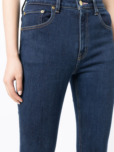 Shop Tu Es Mon Tresor The Rose Quartz Mid-rise Cropped Skinny Jeans In Blue