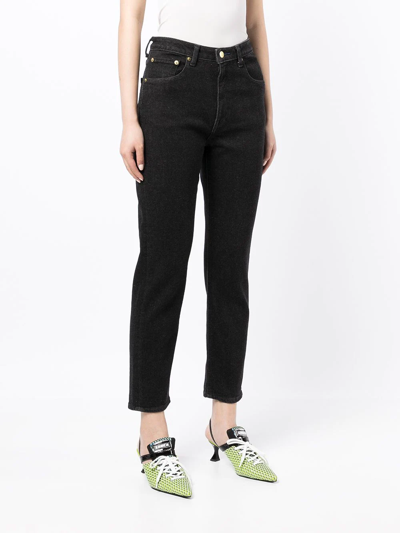 Shop Tu Es Mon Tresor The Sapphire Stovepipe-fit Jeans In Black