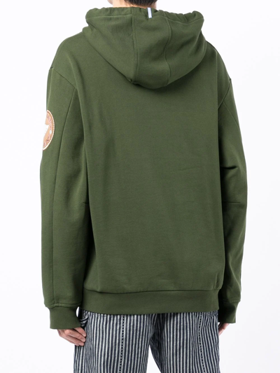 Shop Mcq By Alexander Mcqueen Braided-tassel Patchwork Hooded Sweatshirt In Green