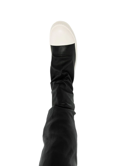 Shop Rick Owens Fog Knee-high Sneakers In Black