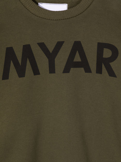 Shop Myar Logo-print Crew Neck Sweatshirt In Green