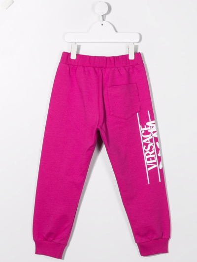 Shop Versace Dream Logo-print Joggers In Pink