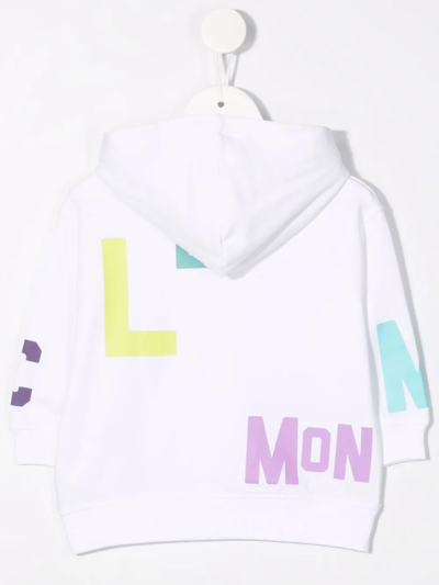 Shop Moncler Logo-print Pullover Hoodie In White