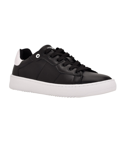Shop Calvin Klein Men's Lucio Casual Lace Up Sneakers Men's Shoes In Black/white Croc