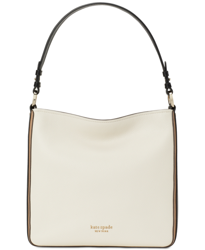 Kate Spade Hudson Colorblocked Pebbled Leather Hobo In Parchment Multi ...