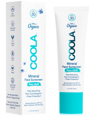Shop Coola Mineral Face Sunscreen Sheer Matte Spf 30