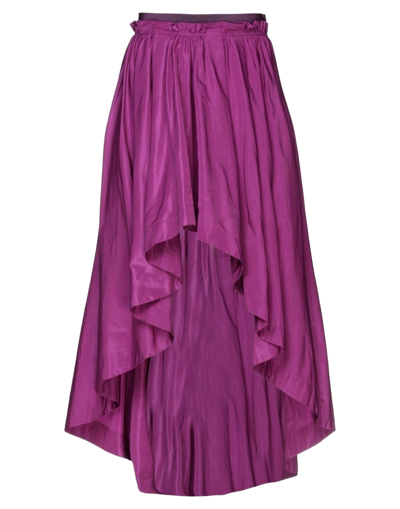 Shop Pinko Woman Mini Skirt Mauve Size 4 Polyester, Cotton, Viscose In Purple