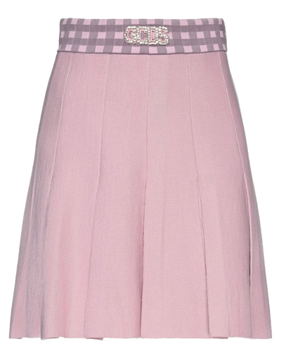 Shop Gcds Woman Mini Skirt Pink Size Xs Acrylic, Wool, Polyamide