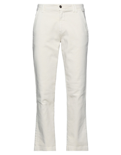Shop Barmas Man Pants Ivory Size 32 Cotton, Elastane In White