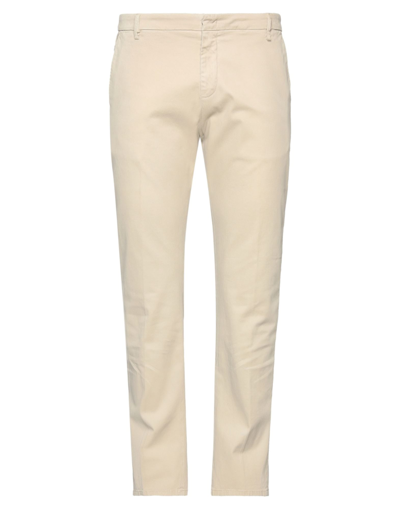 Shop Dondup Man Pants Beige Size 36 Cotton, Lycra, Elastane