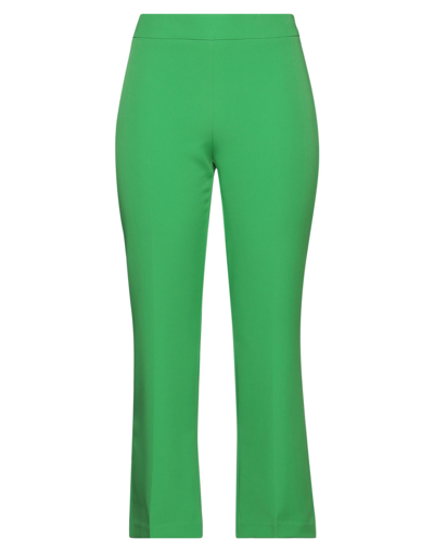 Shop Mem.js Mem. Js Woman Cropped Pants Green Size 2 Polyester, Elastane