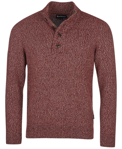 Shop Barbour Men's Sid Regular-fit Marled Half-zip Sweater In Dark Red