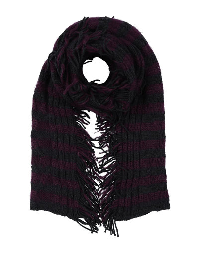 Shop Massimo Alba Woman Scarf Dark Purple Size - Wool, Mohair Wool, Silk