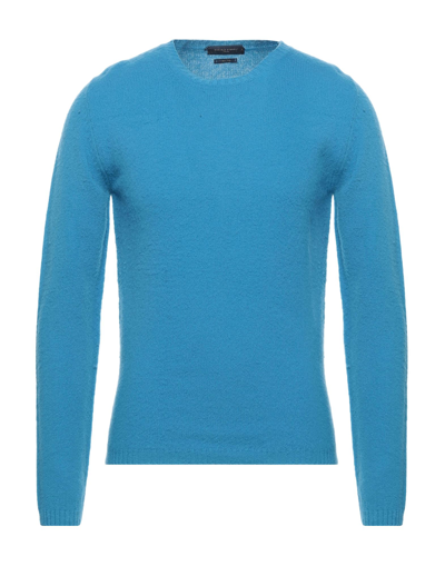Shop Daniele Fiesoli Man Sweater Azure Size Xl Merino Wool In Blue