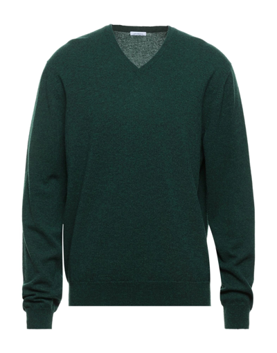 Shop Malo Man Sweater Emerald Green Size 42 Cashmere