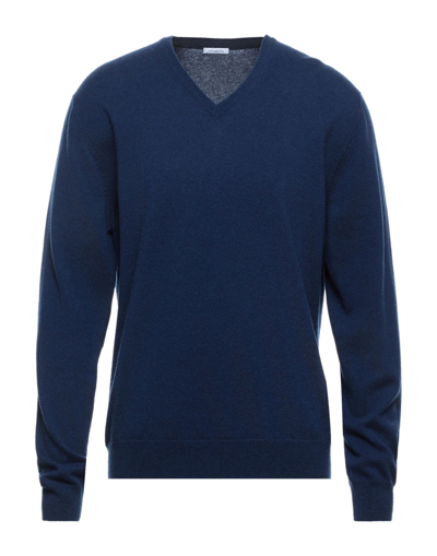 Shop Malo Man Sweater Blue Size 36 Cashmere