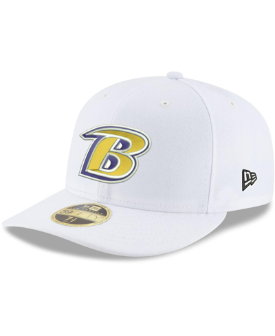 Shop New Era Men's White Baltimore Ravens Alternate Logo Omaha Low Profile 59fifty Fitted Hat