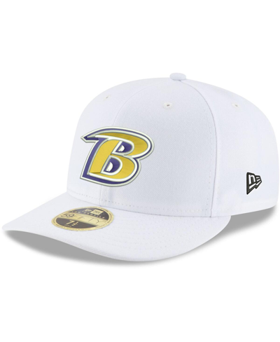 New Era Men's White Baltimore Ravens Alternate Logo Omaha Low Profile 59fifty Fitted Hat In White