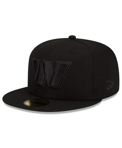 Shop New Era Men's Washington Commanders Black On Black 59fifty Fitted Hat